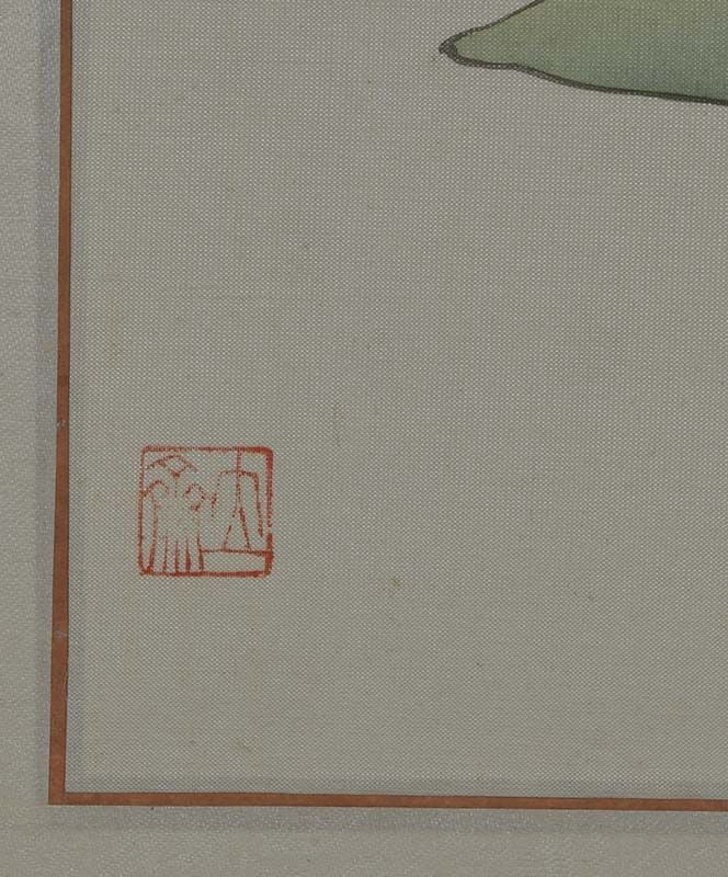 19c Chinese painting INK on SILK bird NORTHERN CARDINAL - 6