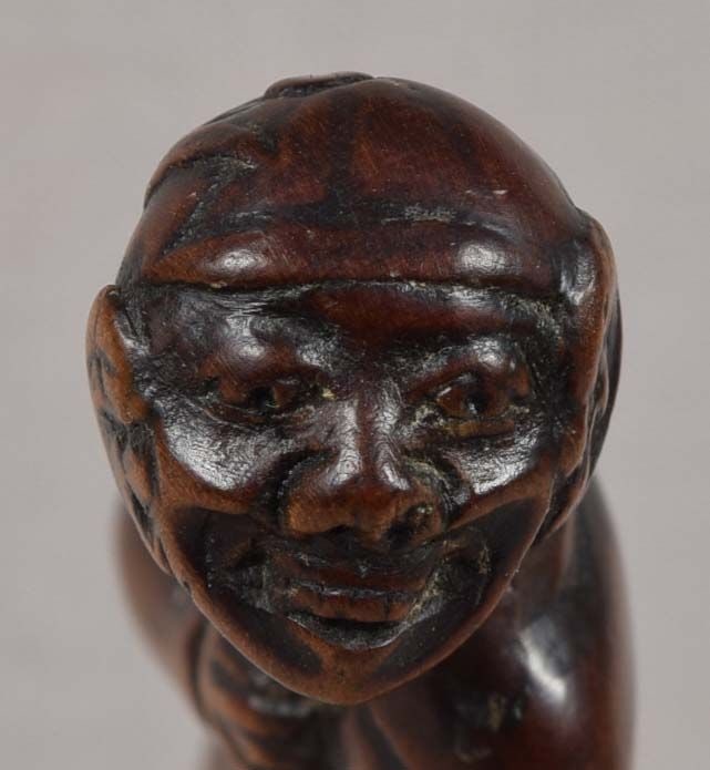 18c netsuke TALL FOREIGNER WITH FLUTE 97mm - 2