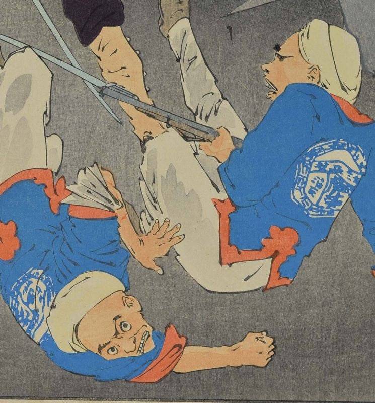 1895 Japanese print Sino-Japanese WAR Funayama Ichinosuke by KIYOCHIKA - 2