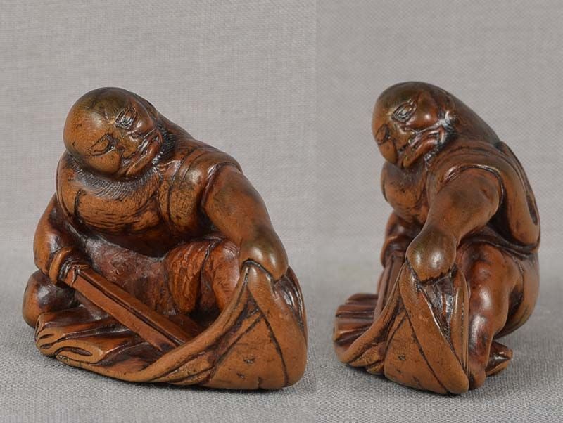 Early 19c netsuke YOJO piercing king’s cloak - 3
