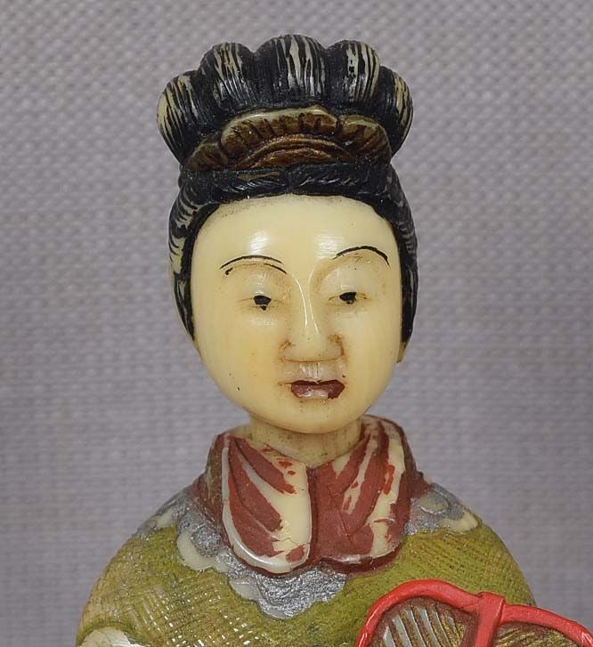 19c netsuke FEMALE IMMORTAL with fungus of immortality - 5