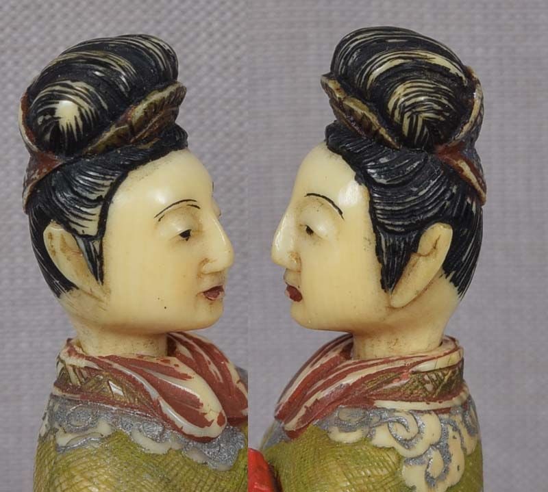 19c netsuke FEMALE IMMORTAL with fungus of immortality - 6