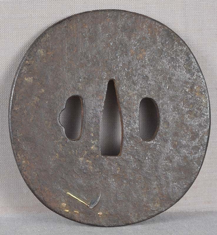 18c Japanese sword TSUBA grasses & flower - 2