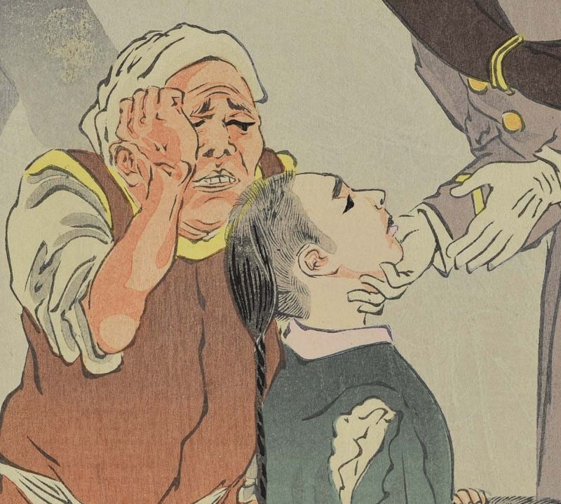 1895 Japanese print Sino-Japanese War HERO Sergeant Nagai by KIYOCHIKA - 3