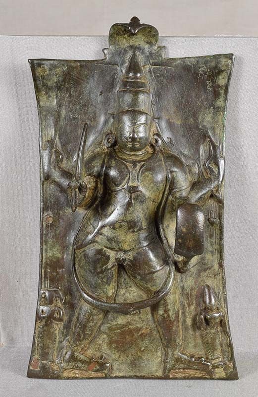 Vintage Indian bronze plaque VIRABHADRA (1 of 5)