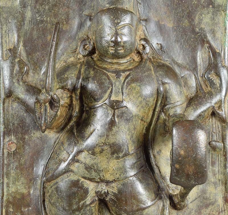 Vintage Indian bronze plaque VIRABHADRA - 2