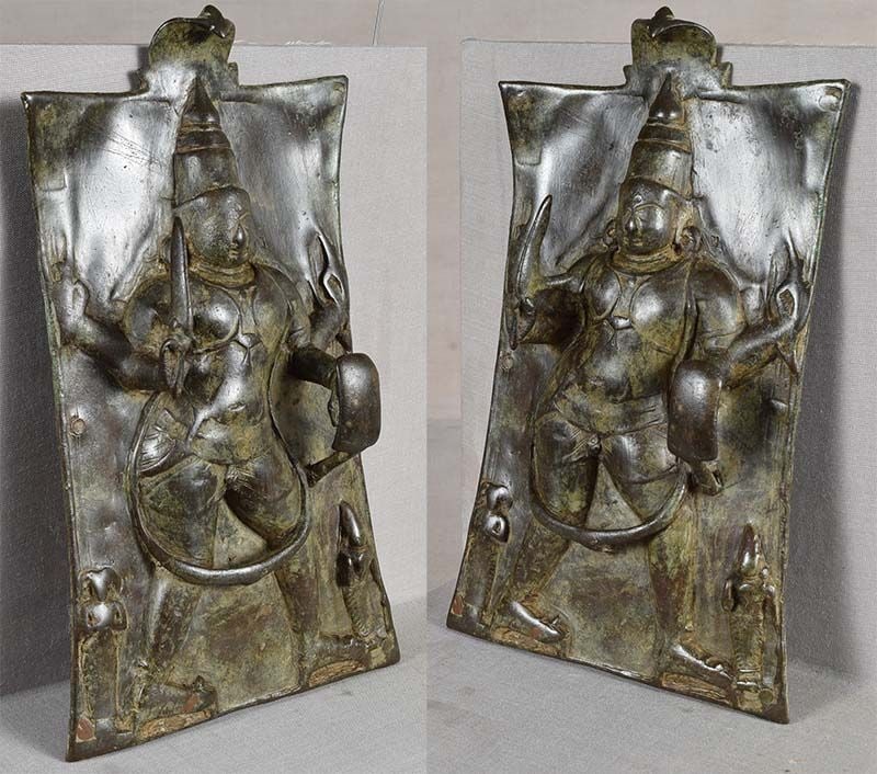 Vintage Indian bronze plaque VIRABHADRA - 5