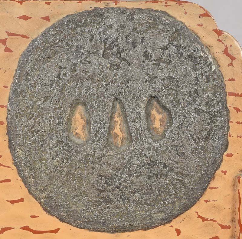 19c Japanese lacquer TABLE SCREEN with 3 TSUBA - 3