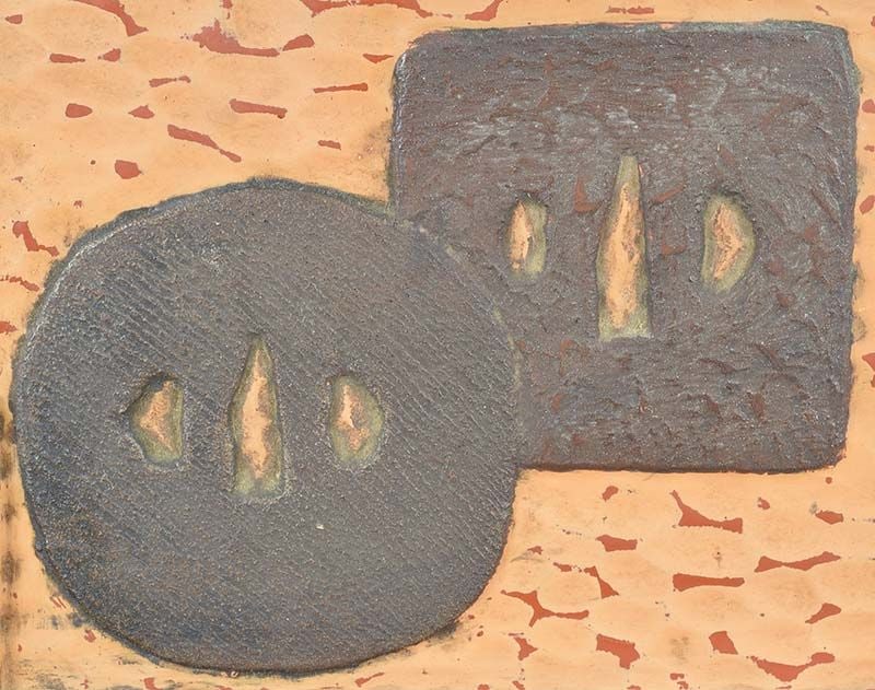 19c Japanese lacquer TABLE SCREEN with 3 TSUBA - 4