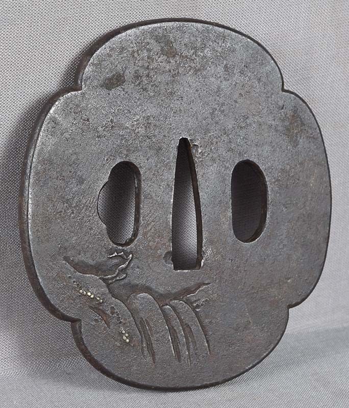 Large 18c Japanese sword TSUBA Kanzan and Jittoku - 2
