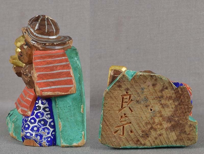19c Hida okimono BISHAMON with pagoda by netsuke carver RYOSO - 4