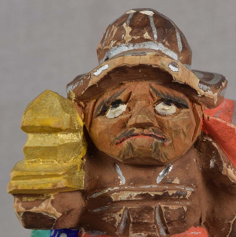 19c Hida okimono BISHAMON with pagoda by netsuke carver RYOSO - 6