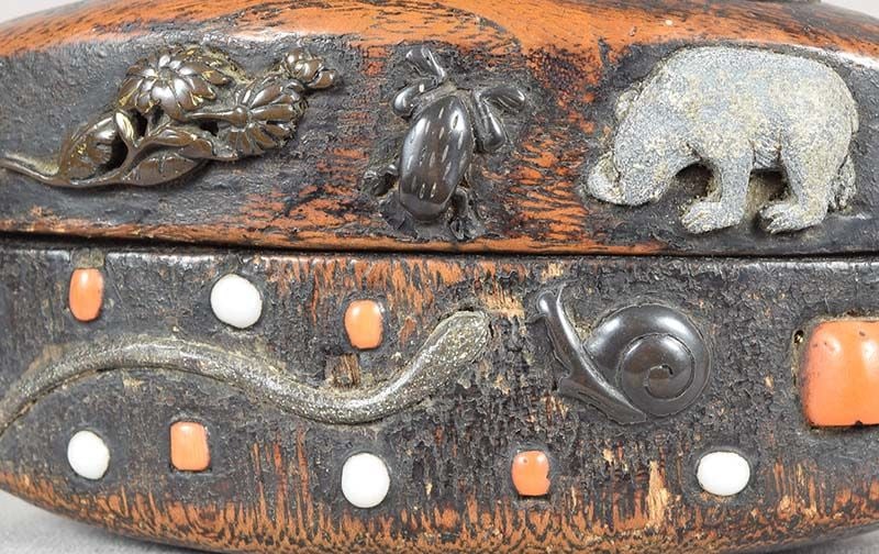 Early 19c TONKOTSU (netsuke box) TIGER Daruma, animals - 5