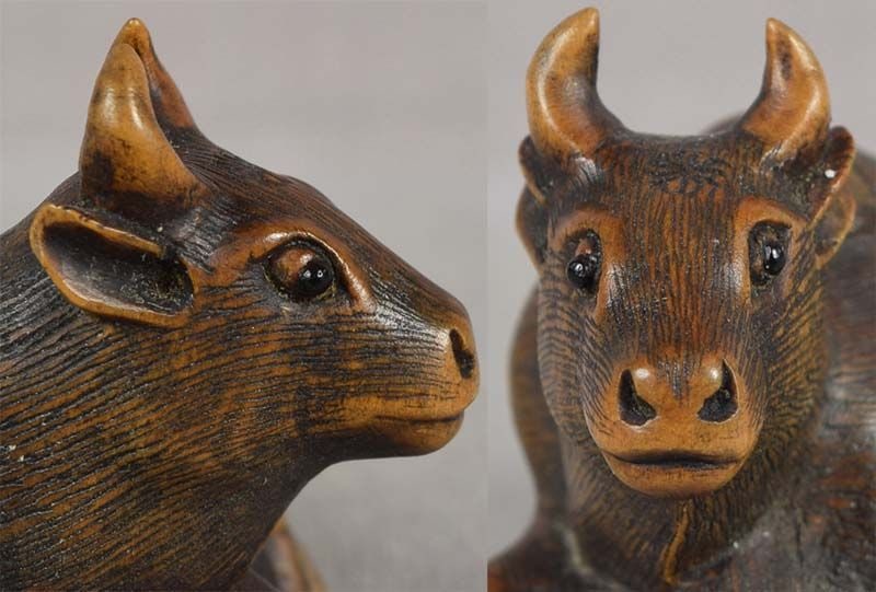 19c netsuke RESTING OX by MASANAO of Ise - 2