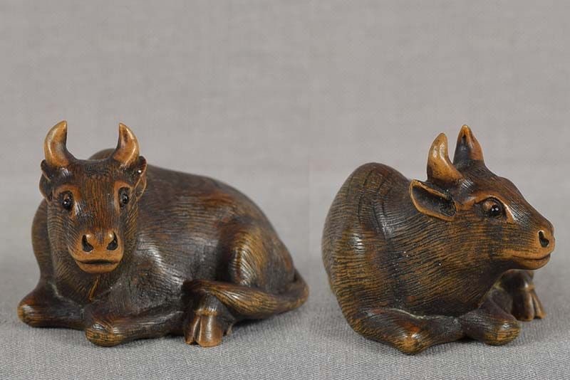 19c netsuke RESTING OX by MASANAO of Ise - 4