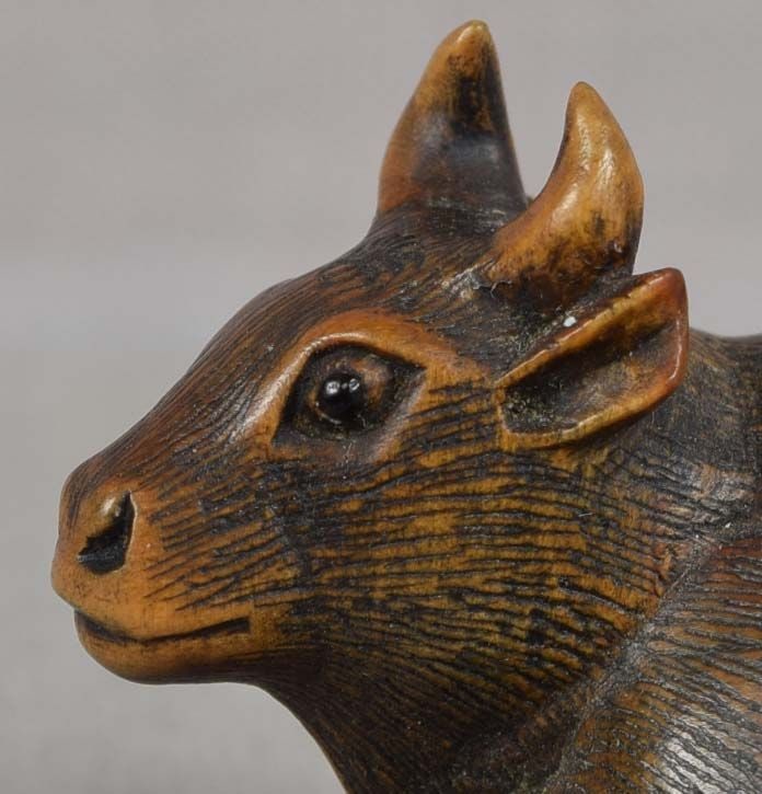 19c netsuke RESTING OX by MASANAO of Ise - 6