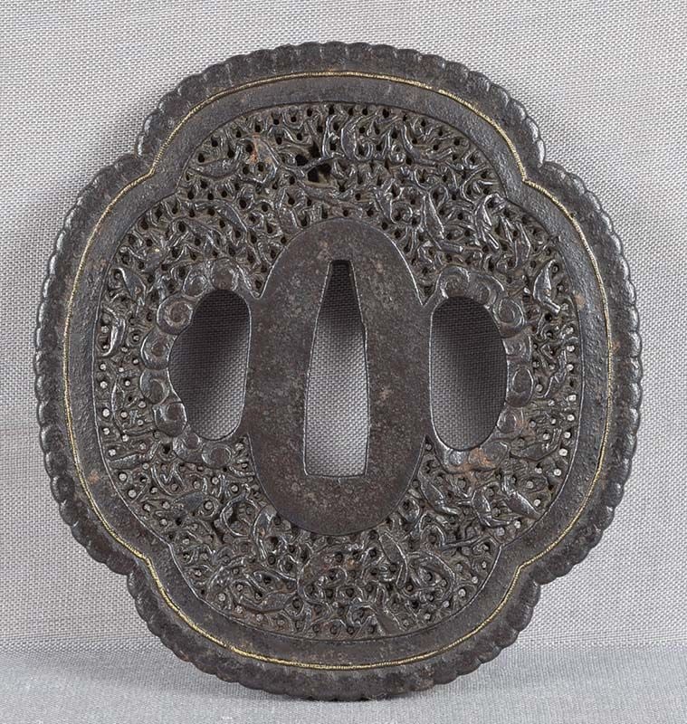 18c Japanese sword iron TSUBA 1000 SHRIMP (1 of 6)