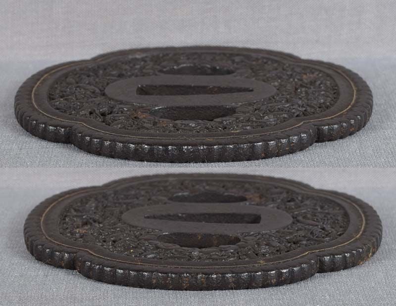18c Japanese sword iron TSUBA 1000 SHRIMP - 3