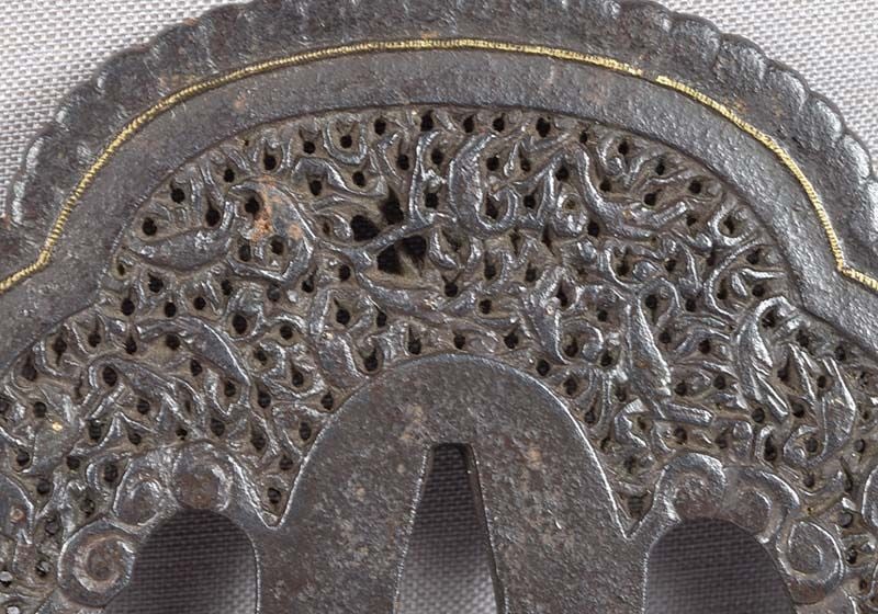 18c Japanese sword iron TSUBA 1000 SHRIMP - 6