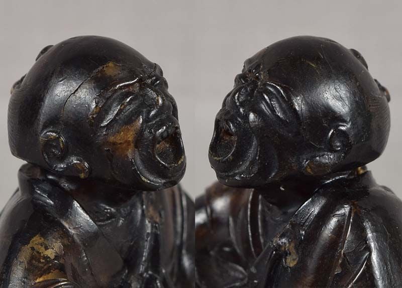 19c horn netsuke SNEEZER by UWASA - 5