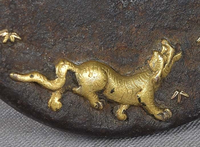 18c Japanese sword TSUBA BUKAN ZENSHI with TIGER - 4