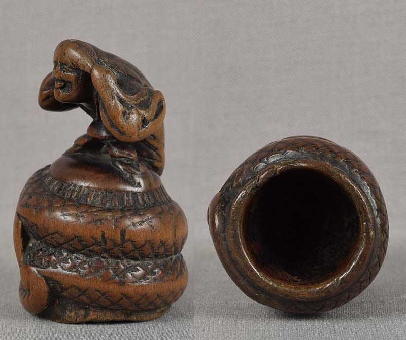 18c netsuke KIYOHIME turning into DRAGON - 5