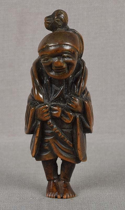 Early 19c netsuke SARUMAWASHI MONKEY trainer (1 of 6)