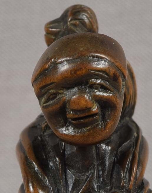 Early 19c netsuke SARUMAWASHI MONKEY trainer - 2