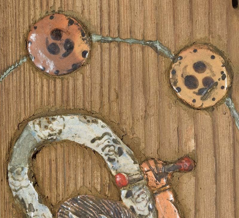 19c ceramic on wood RAIDEN Thunder God by ENKE / RYU-UN 1923 FHC coll - 6