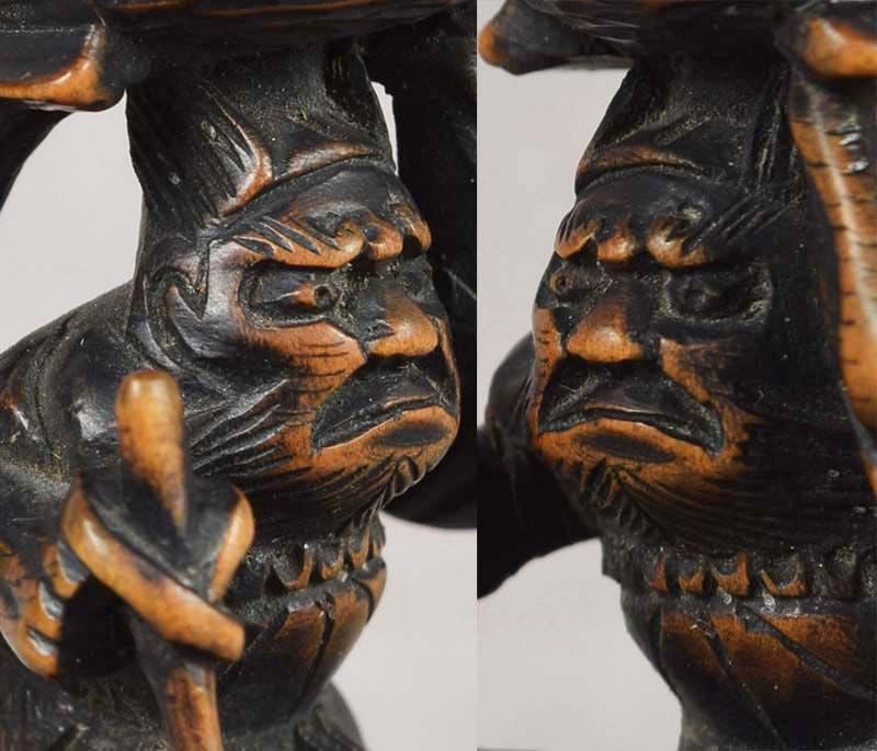 19c netsuke GOSHISHO with incense burner writing poem by MASAKAZU - 3