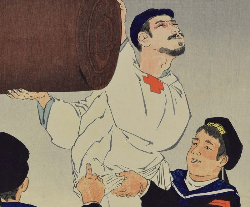 1895 Japanese print Sino-Japanese HERO Tanaka Ichitaro by KIYOCHIKA - 2