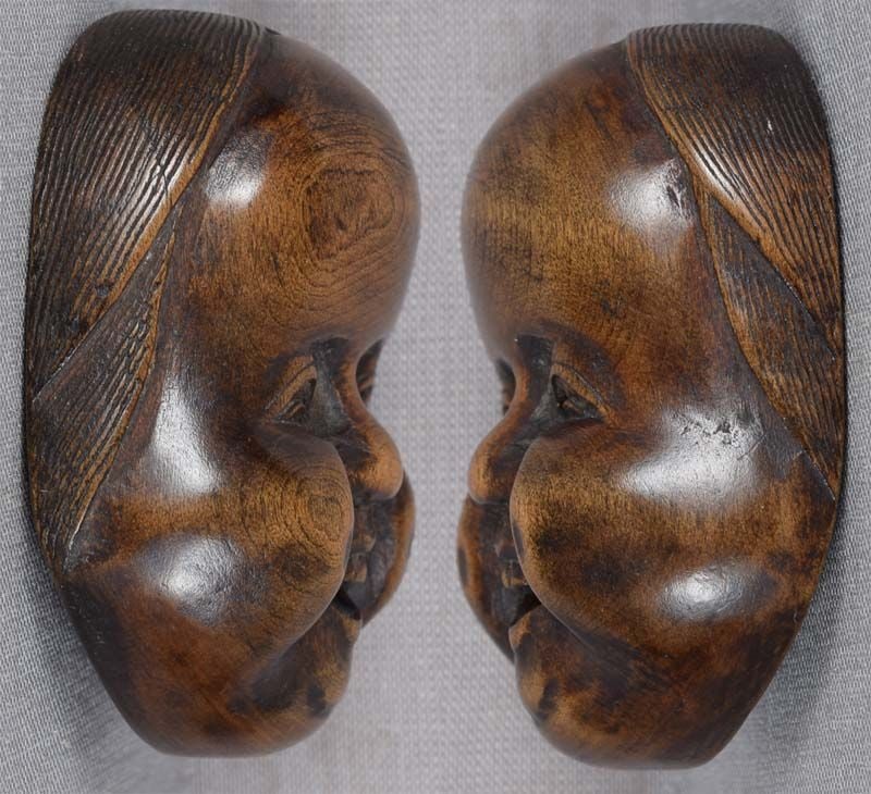 19c netsuke mask OKAME by IKKO - 2