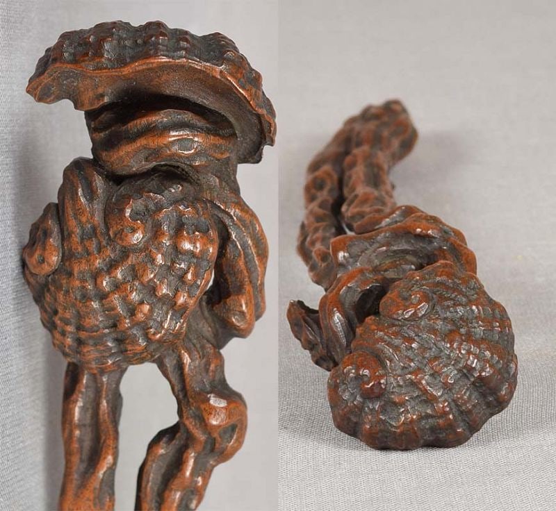19c NAGOYA netsuke REISHI FUNGUS by SEIMIN - 4
