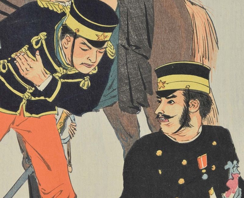 1895 Japanese print Sino-Japanese WAR HERO Kimura Kensho by KIYOCHIKA - 2