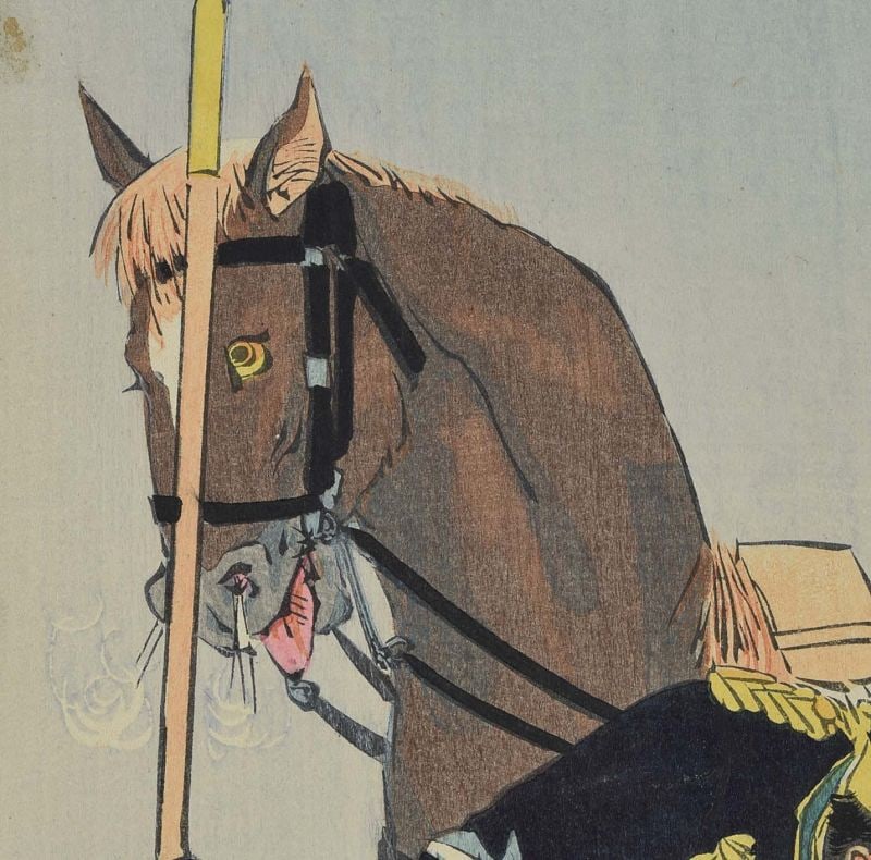 1895 Japanese print Sino-Japanese WAR HERO Kimura Kensho by KIYOCHIKA - 3