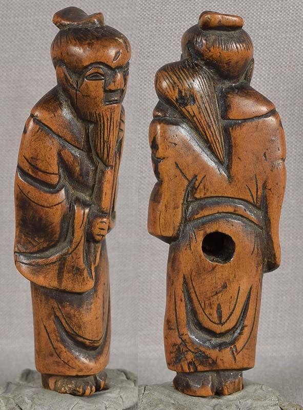 18c netsuke SENNIN with fly whisk - 2