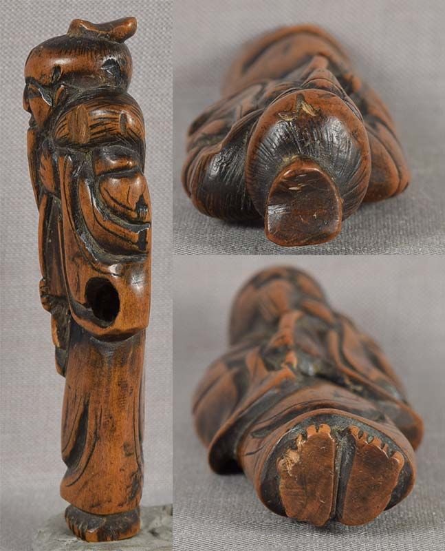 18c netsuke SENNIN with fly whisk - 6