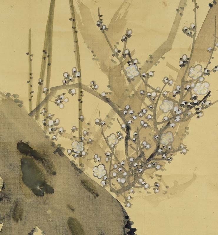 19c Japanese scroll painting TURTLES & prunus after Nakajima Raisho - 4