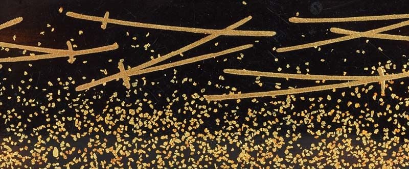 1910s silver & lacquer OBIDOME netsuke PINE NEEDLES - 5