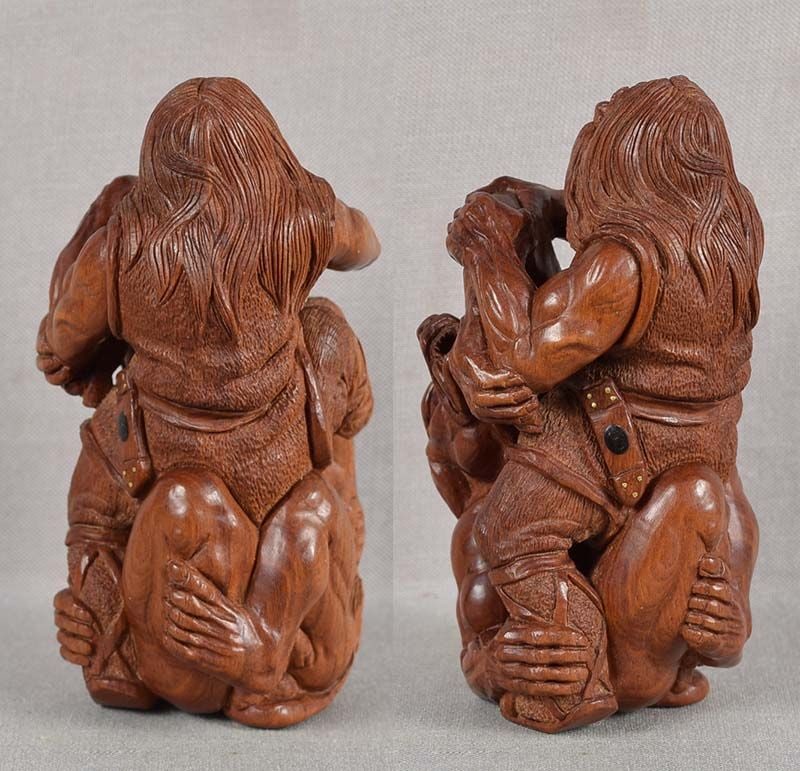 Netsuke / okimono BEOWULF & GRENDEL by GREGG STRADIOTTO - 3