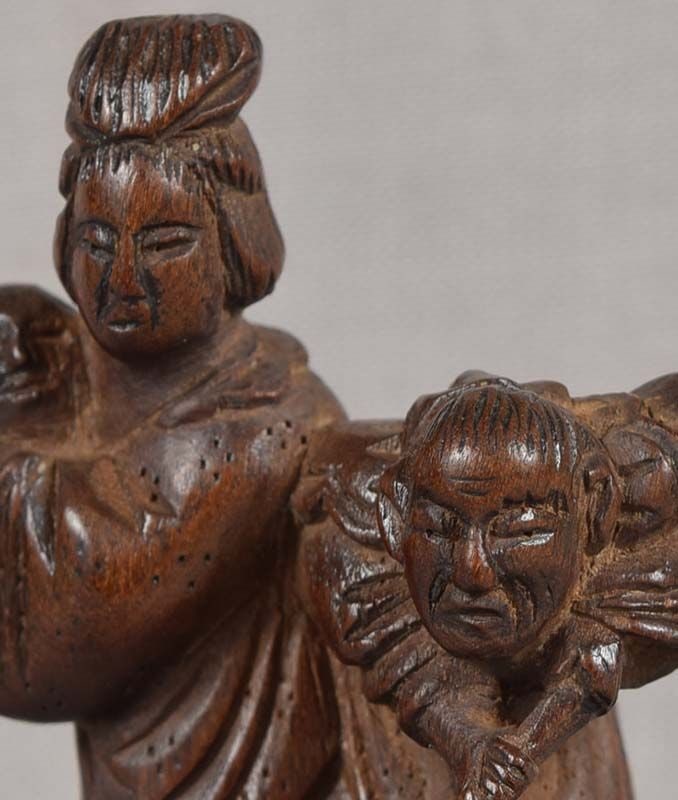 19c netsuke Filial Piety KAKKYO family & pot of gold - 4