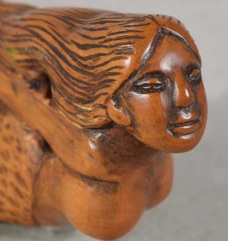 19c netsuke STRETCHING MERMAID - 6