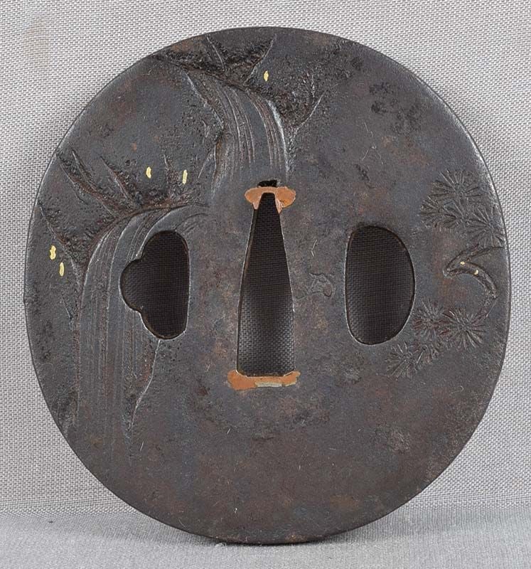 18/19c Japanese sword TSUBA filial piety YOKO & TIGER signed - 6