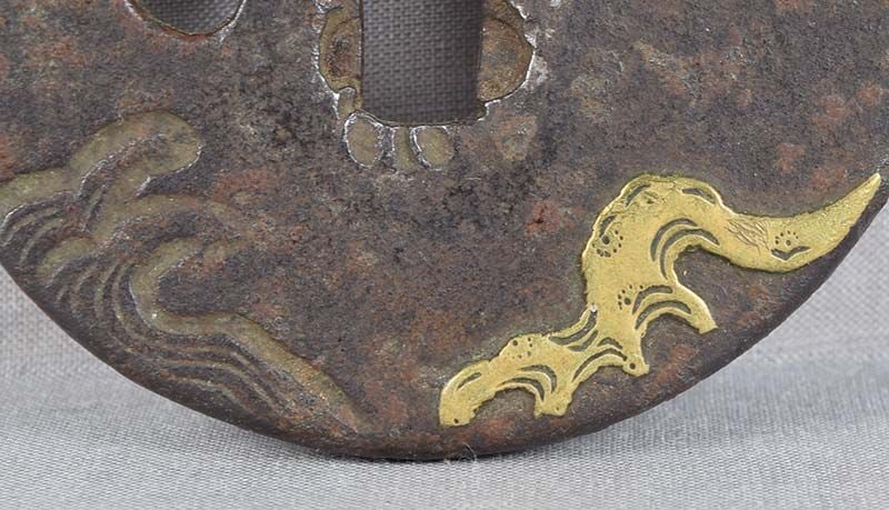 18c Japanese sword TSUBA maple leaves - 5