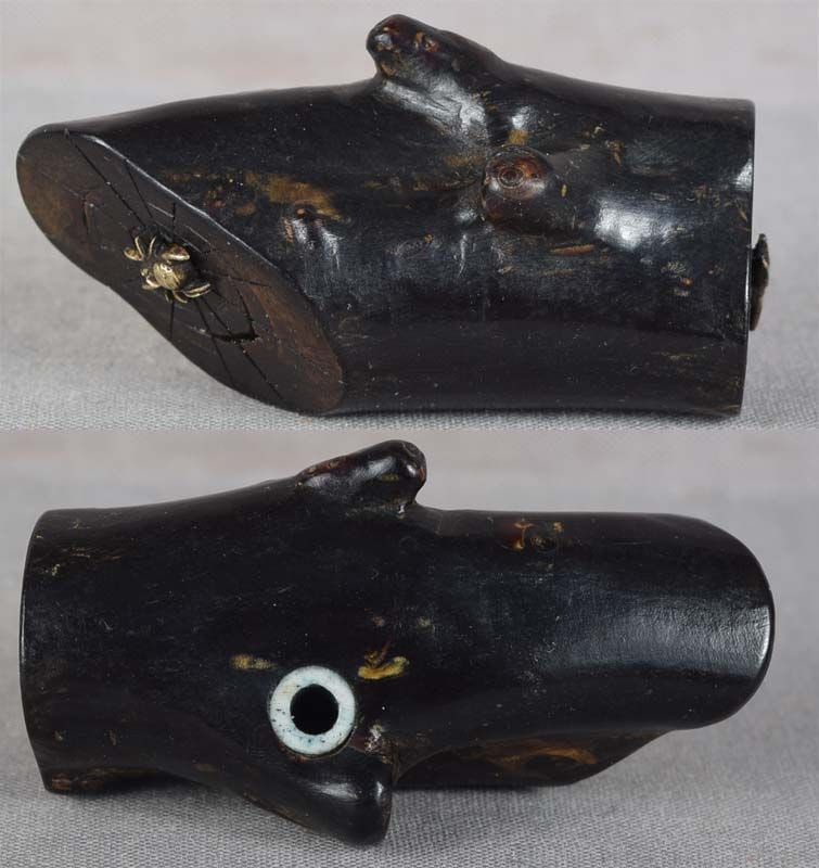 19c coral netsuke SPIDER & DRAGONFLY - 2