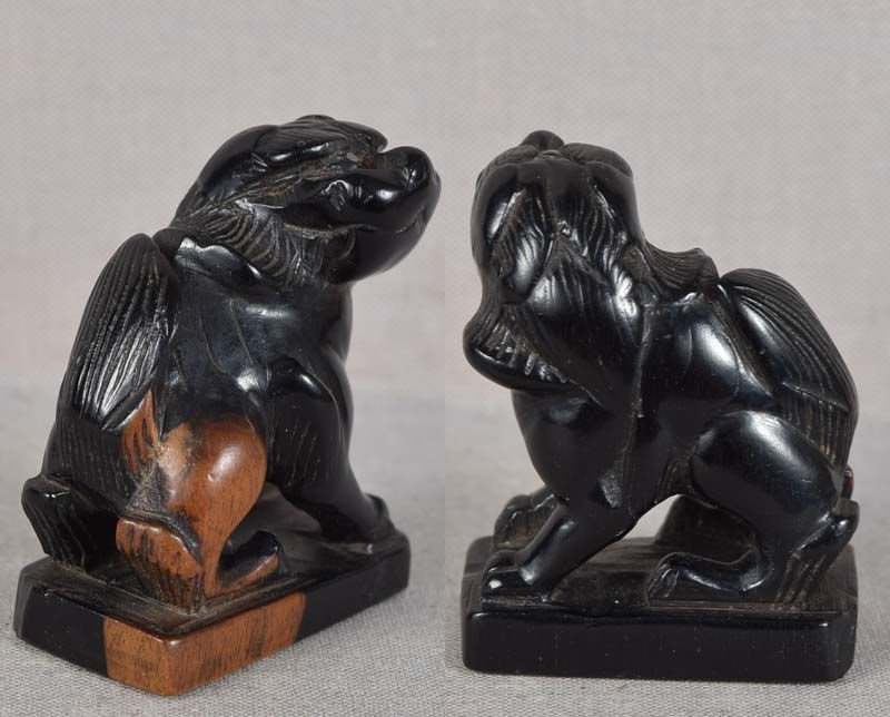19c netsuke SHISHI on base by TOKO - 3