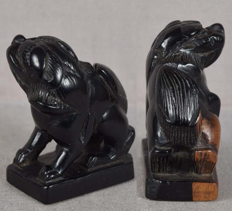 19c netsuke SHISHI on base by TOKO - 4