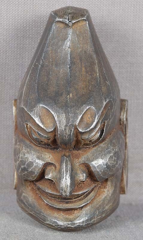 19c netsuke Gigaku mask of BARAMON (1 of 5)