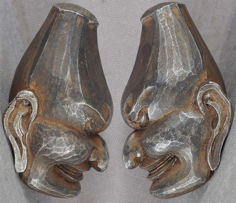 19c netsuke Gigaku mask of BARAMON - 2