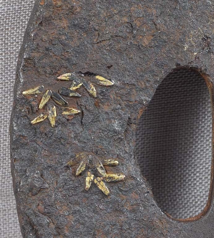 17/18c TSUBA inlaid SCHOLARS in bamboo grove - 6